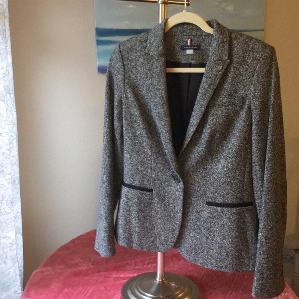 Tommy Hilfiger Professional Gray/black Knit Blazer
